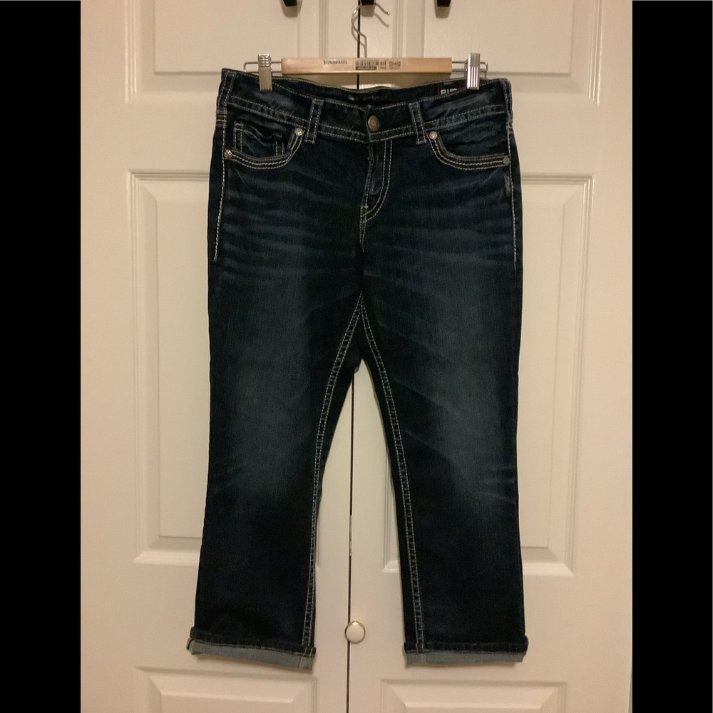 Silver Suki Mid Capri Denim Jeans